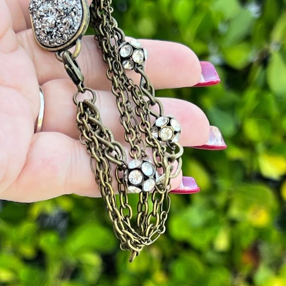 "Druzy" Bronze Chain Bracelet - Picture 6 of 10